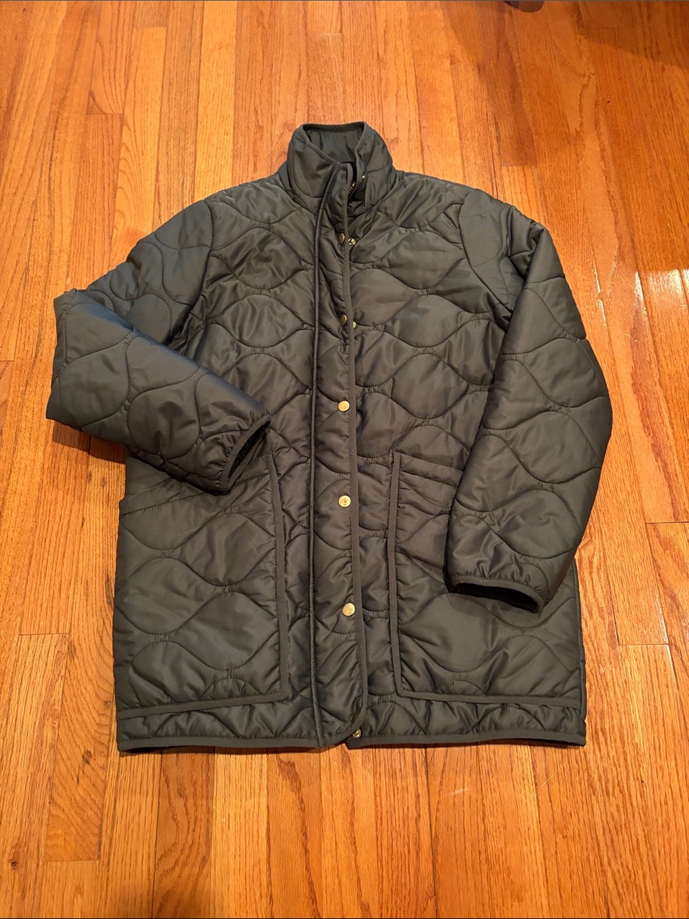 Quince Quilted Jacket in Dark Green